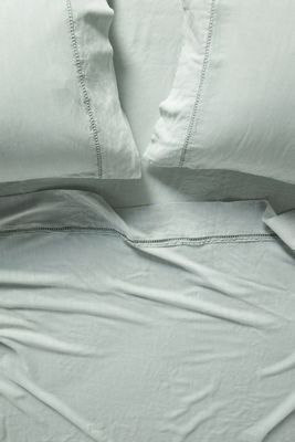 Embroidered Linen Blend Sheet Set