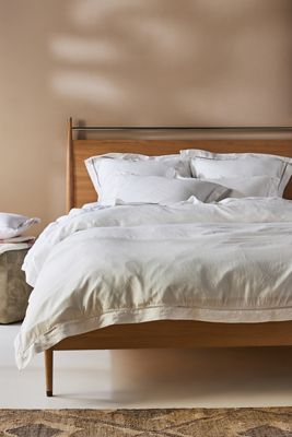 Embroidered Linen Blend Duvet Cover