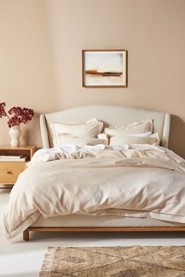 Embroidered Linen Blend Duvet Cover