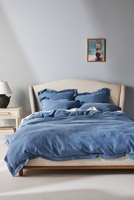 Embroidered Linen Blend Duvet Cover