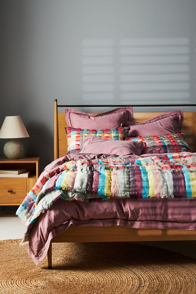 Embroidered Linen Blend Duvet Cover #2