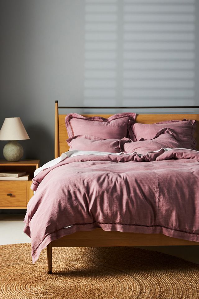 Embroidered Linen Blend Duvet Cover #1