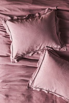 Embroidered Linen Blend Shams, Set of 2