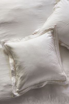 Embroidered Linen Blend Euro Sham