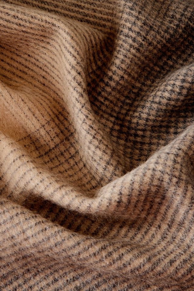 The Tartan Blanket Co. Grey Ombre Check Tassel Wool Throw Blanket #1