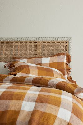 Society of Wanderers Linen Biscuit Check Duvet Cover