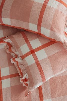 Society of Wanderers Linen Floss Check Pillowcases, Set of 2