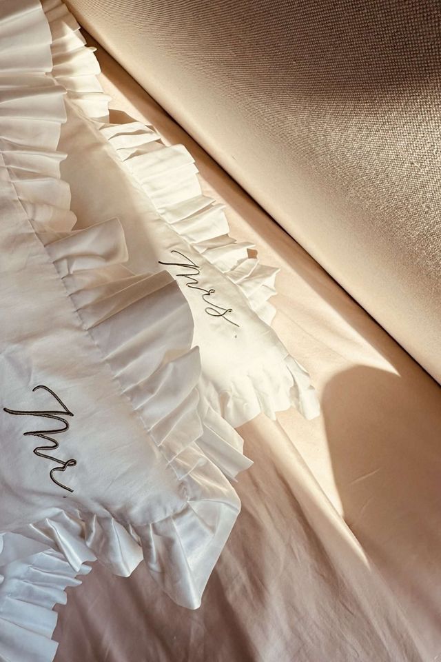 Sukun Mr. & Mrs. Cotton Sateen Pillowcase, Set of 2 #1