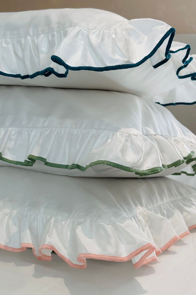 Sukun Provence Teal Cotton Sateen Pillowcase, Set of 2 #1
