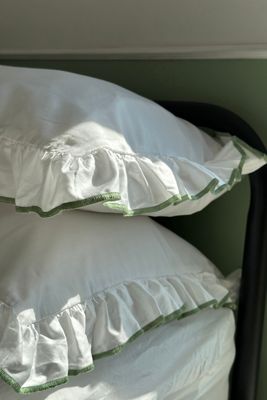 Sukun Provence Olive Cotton Sateen Pillowcase, Set of 2