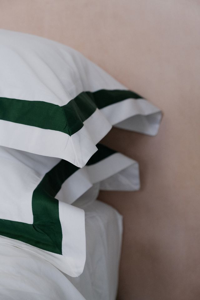 Sukun Notting Hill Green Cotton Sateen Pillowcase, Set of 2 #2