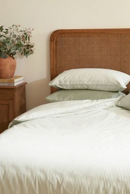 Dip & Doze  Cotton Sage Stripe Pillowcase, Set of 2