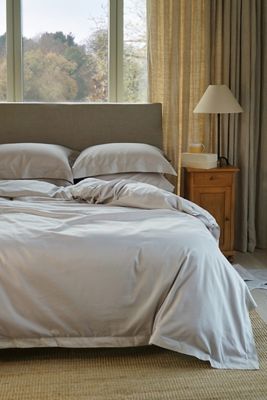 Dip & Doze Dove Grey Edged Organic Cotton Sateen Duvet Cover