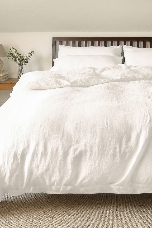 Dip & Doze White Washed Linen Duvet Cover | Anthropologie UK