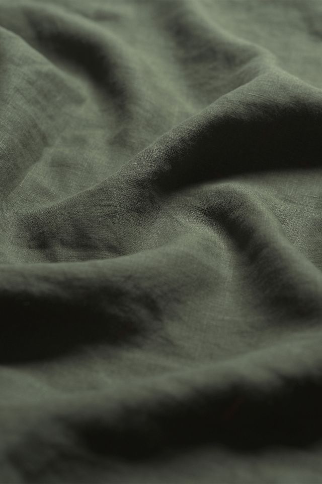 Piglet In Bed Fern Green Linen Fitted Sheet #1