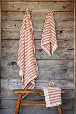 Piglet In Bed Sand Shell Pembroke Stripe Towel