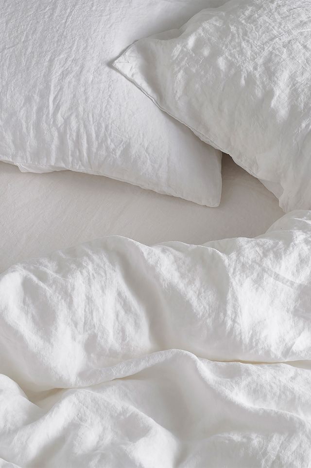 Bedfolk White Linen Duvet Cover