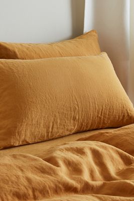 Bedfolk Ochre Linen Duvet Cover