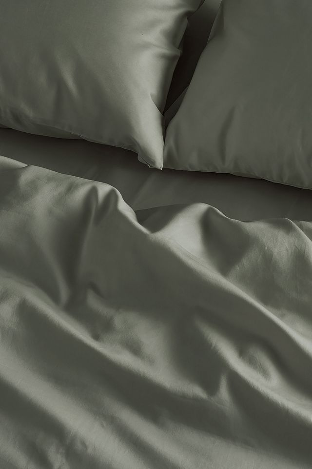 Bedfolk Moss Luxe Cotton Duvet Cover #1