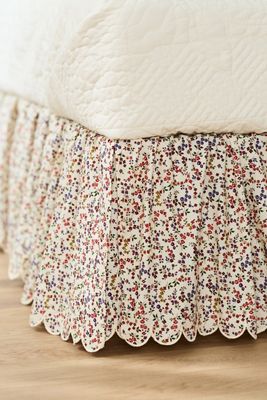 Bristol Cotton Floral Scalloped Edge Bed Skirt