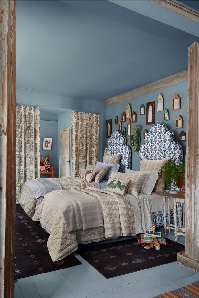 John Robshaw Cotton Slub Chambray Darika Quilt #1
