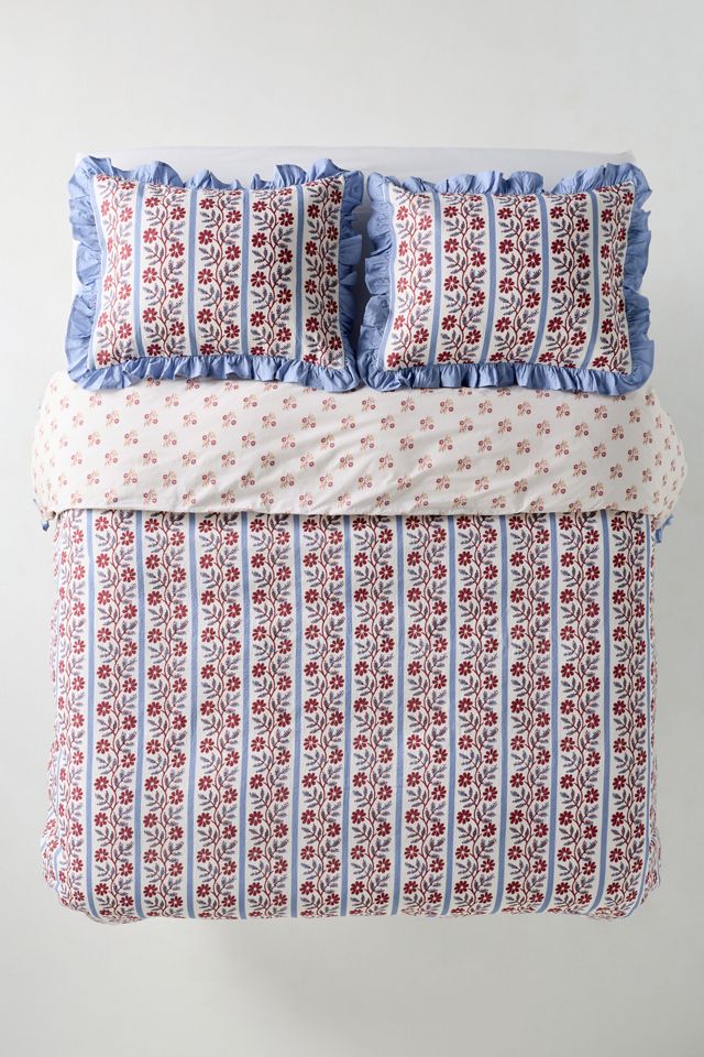 Evita Cotton Floral Printed Tie Duvet Cover #1