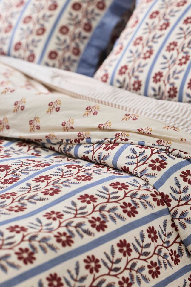 Evita Cotton Floral Printed Tie Duvet Cover #2