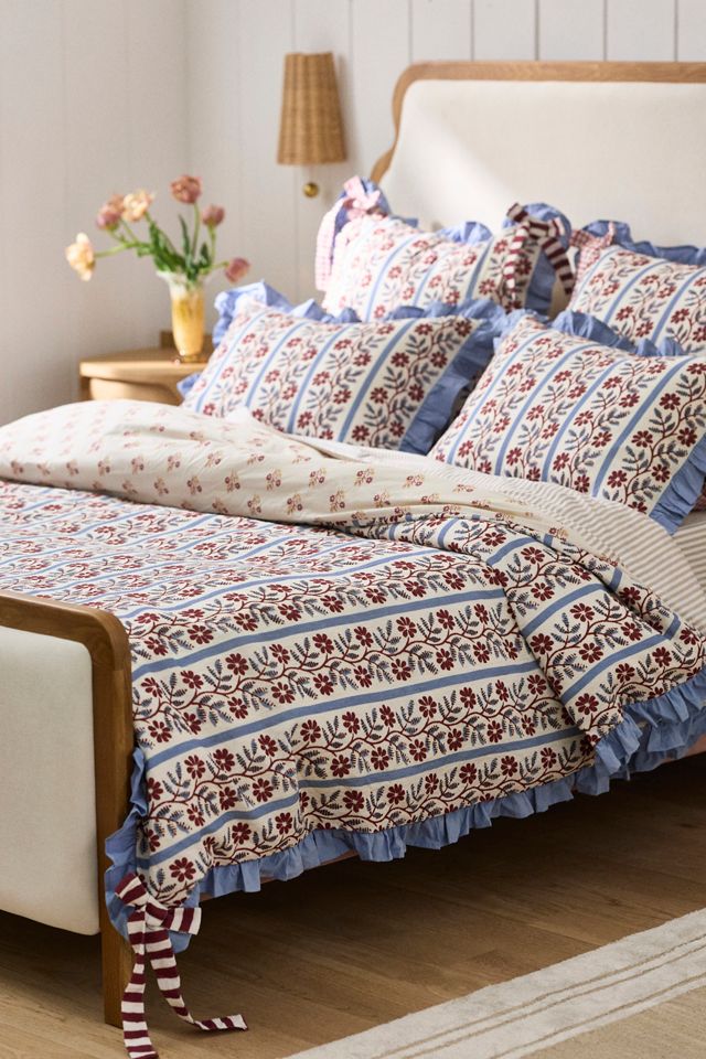 Evita Cotton Floral Printed Tie Pillowcases, Set of 2 #1