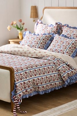 Evita Cotton Floral Printed Tie Euro Sham