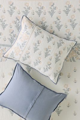 Cotton Floral Jacquard Woven Shams, Set of 2