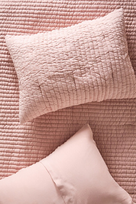 Anthropologie Cotton Jersey Channel-stitch Quilted Shams, Set Of 2