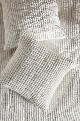 Anthropologie Jersey Channel-stitch Quilted Euro Sham