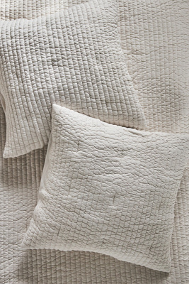 Anthropologie Jersey Channel-stitch Quilted Euro Sham