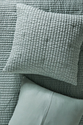 Anthropologie Cotton Jersey Channel-stitch Quilted Euro Sham