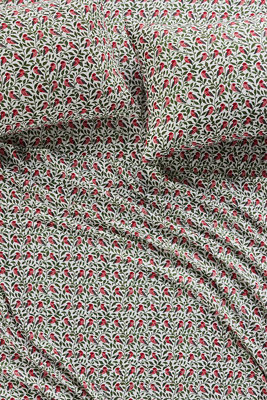 Anthropologie Cotton Modal Brushed Cozy Printed Sheet Set In Multi
