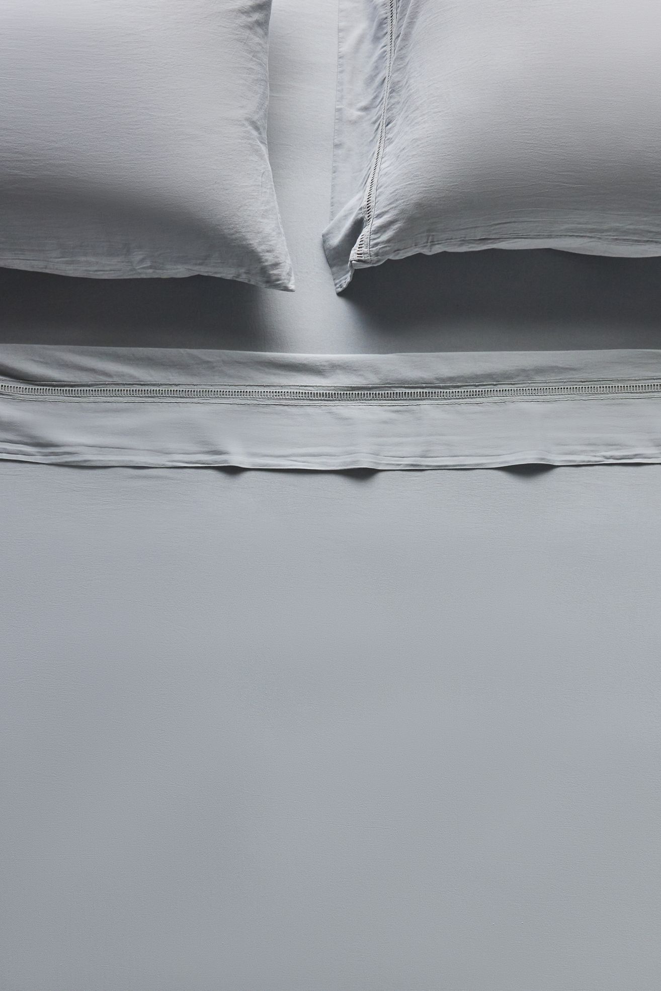 Willow Organic Cotton Sheet Set - Light Blue, Standard Queen