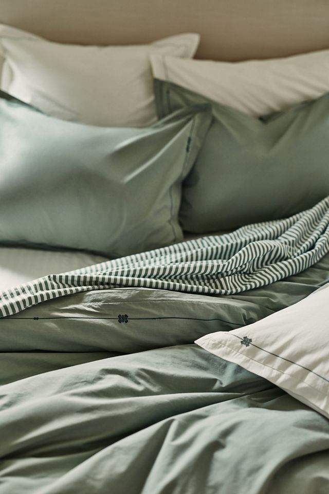 Taylor Organic Cotton Percale Embroidered Duvet​ #3