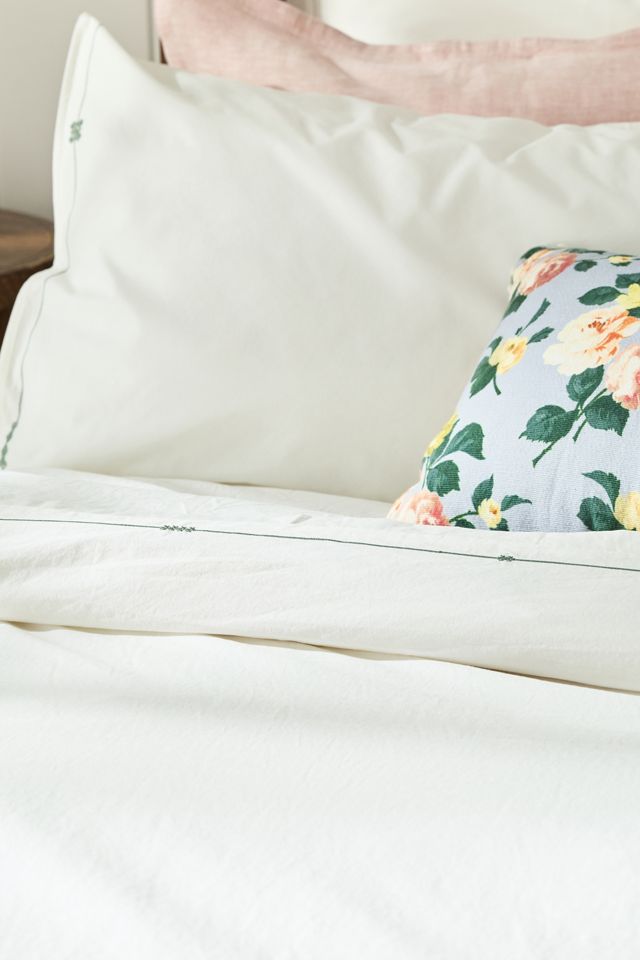 Taylor Organic Cotton Percale Embroidered Duvet​ #1