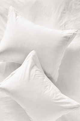 Anthropologie Taylor Organic Cotton Percale Embroidered Shams, Set Of 2