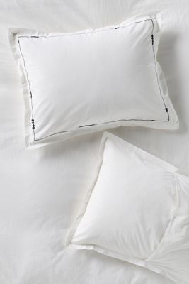 Taylor Organic Cotton Percale Embroidered Shams, Set of 2