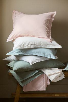 Taylor Organic Cotton Percale Embroidered Shams, Set of 2