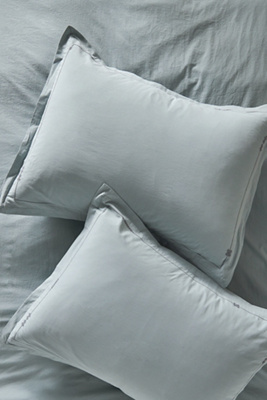 Anthropologie Taylor Organic Cotton Percale Embroidered Shams, Set Of 2
