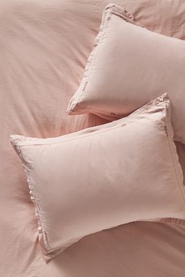 Anthropologie Taylor Organic Cotton Percale Embroidered Shams, Set Of 2