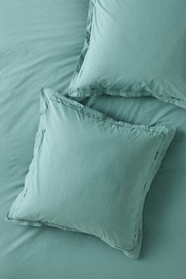 Taylor Organic Cotton Percale Embroidered Euro Sham