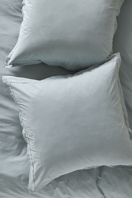 Anthropologie Taylor Organic Cotton Percale Embroidered Euro Sham