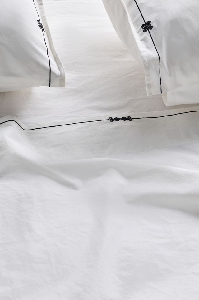 Taylor Organic Cotton Percale Embroidered Sheet Set​ #1
