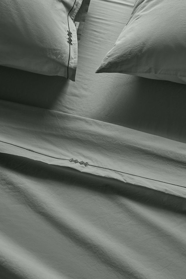 Taylor Organic Cotton Percale Embroidered Sheet Set​ #1