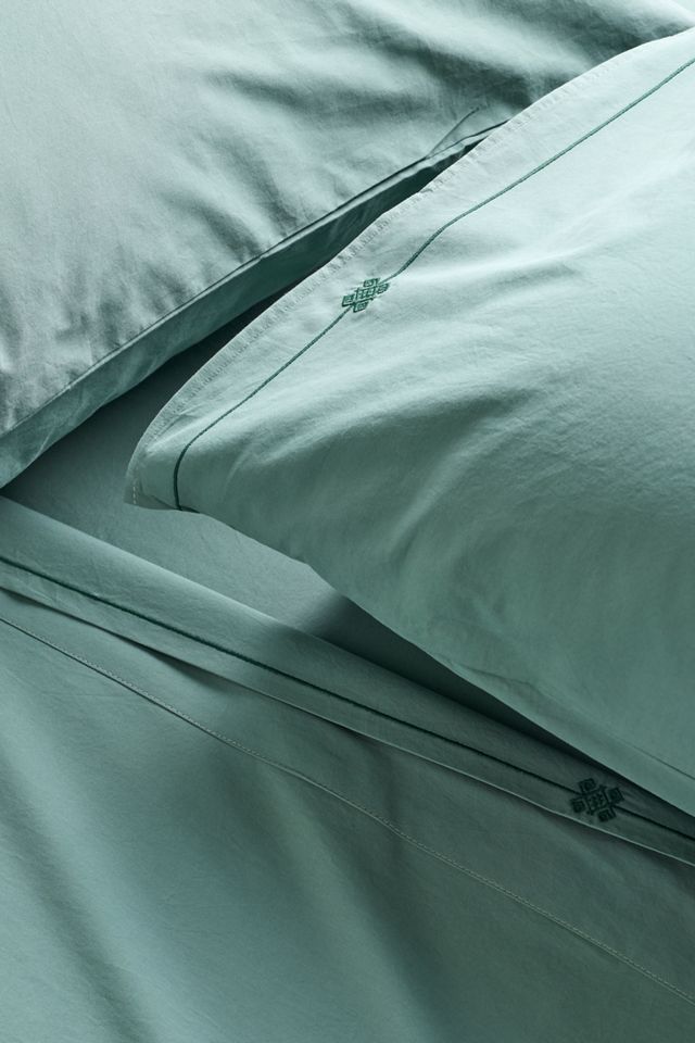 Taylor Organic Cotton Percale Embroidered Sheet Set​ #1