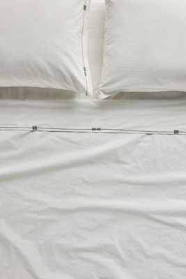 Taylor Organic Cotton Percale Embroidered Sheet Set​