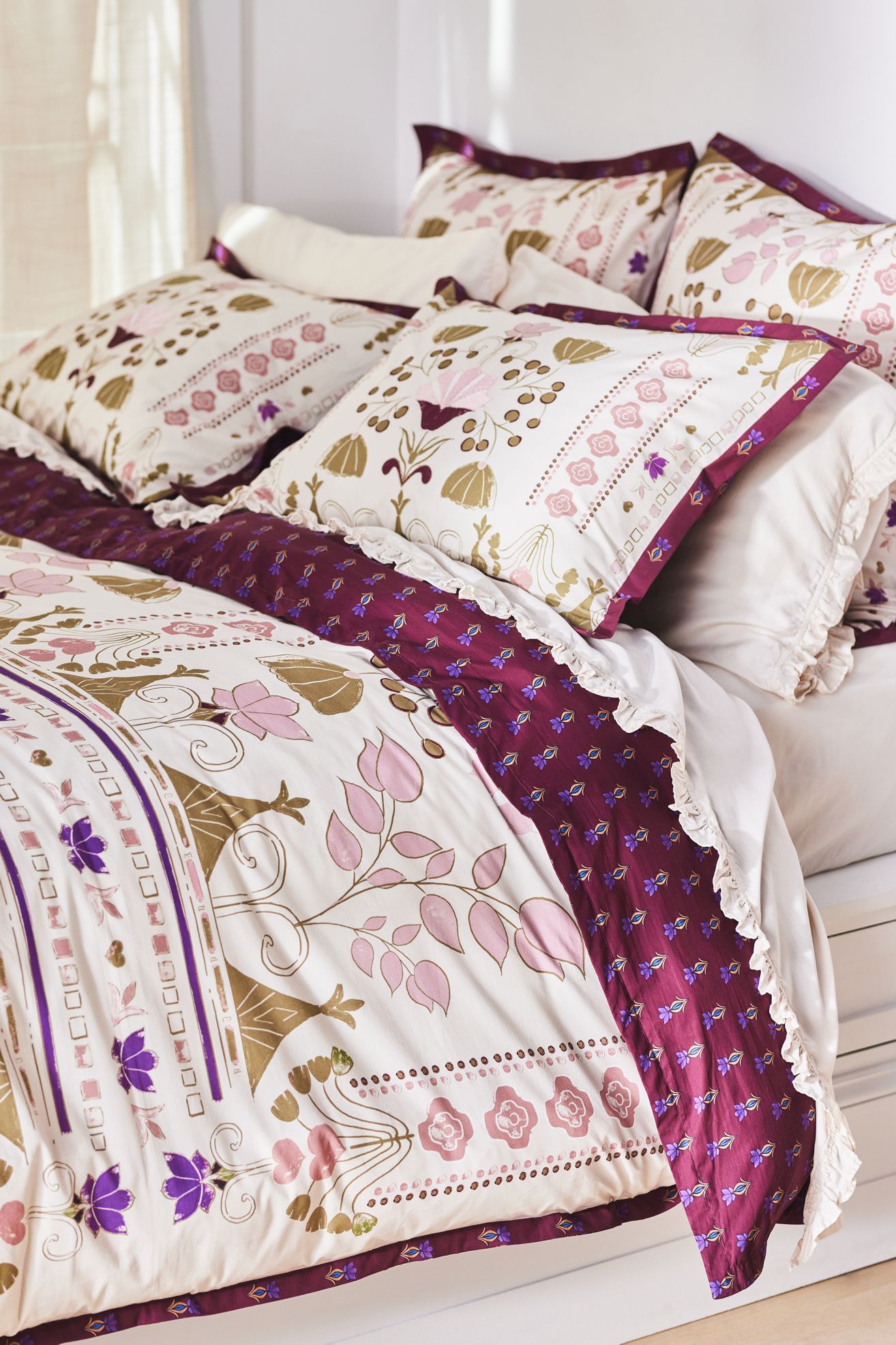 The Printed Cotton-Slub Duvet Collection - Elodie, Standard, Queen